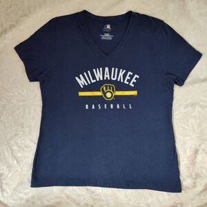 GENUINE MERCHANDISE Milwaukee Brewers Navy Blue T-shirt sz XL